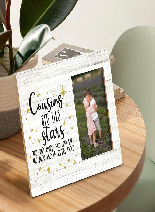 SRADMO Cousins Picture Frame, Cousin Gifts for Women, Cousins are Like Stars 10x8 inch Wooden Tabletop Photo Frame - Image 2